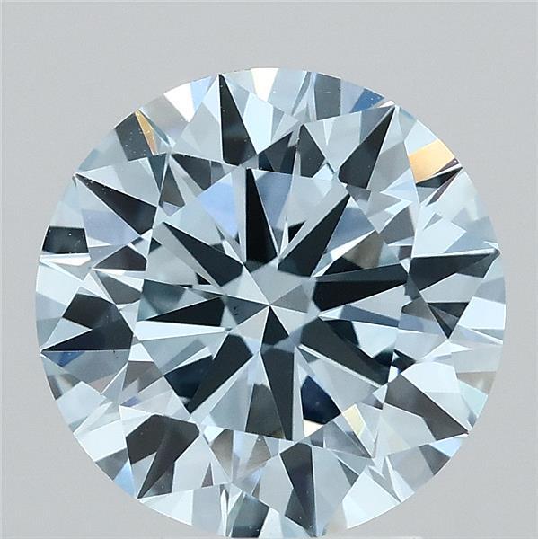 3.11 Ct. Fancy Vivid Blue Round Lab Grown Diamond