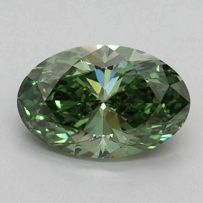 1.70 Ct. Fancy Vivid Green Oval Lab Grown Diamond