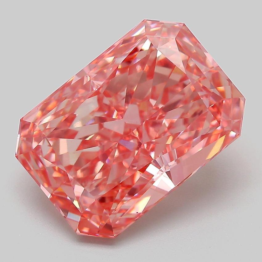 8.13 Ct. Fancy Vivid Pink Radiant Lab Grown Diamond