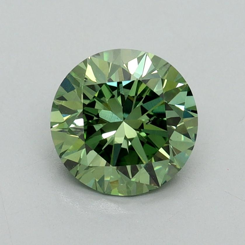 1.21 Ct. Fancy Vivid Green Round Lab Grown Diamond