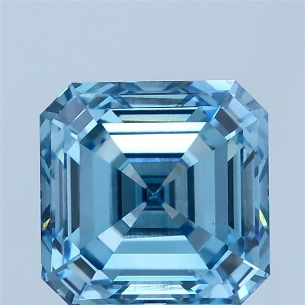 2.10 Ct. Fancy Vivid Blue Asscher Lab Grown Diamond