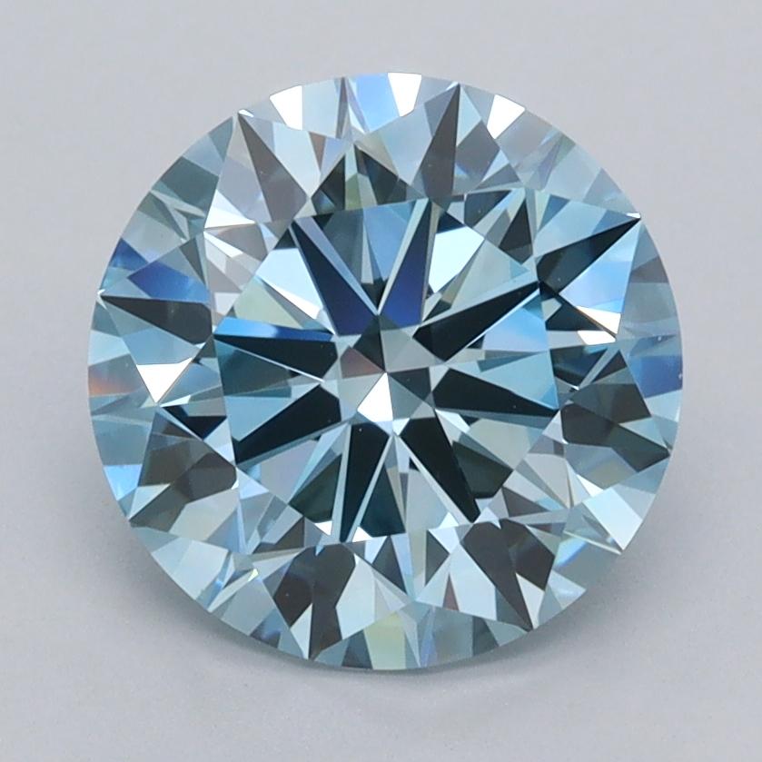 2.52 Ct. Fancy Vivid  Blue Round Lab Grown Diamond
