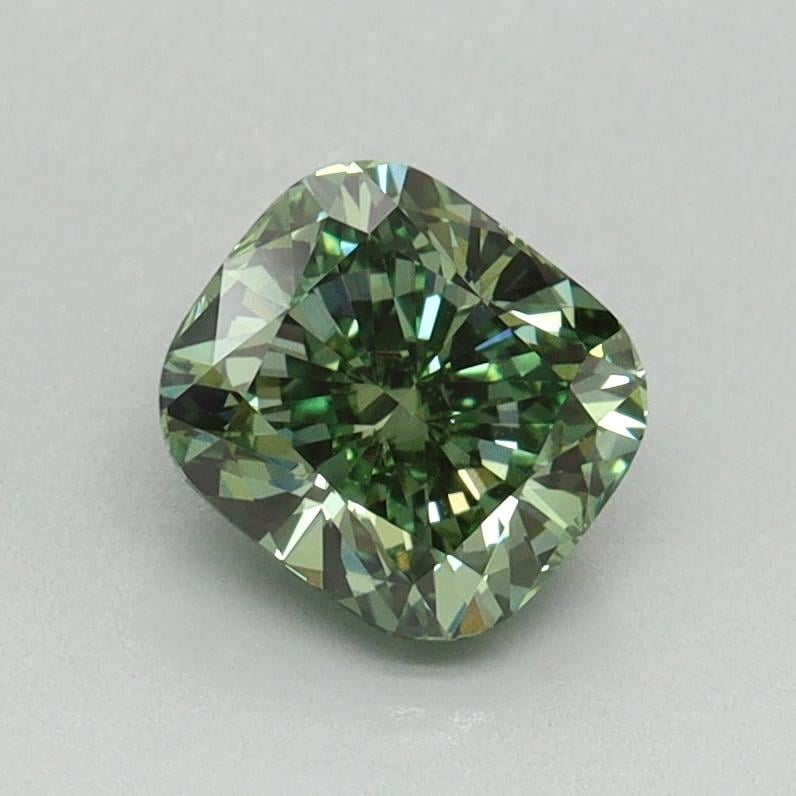 1.02 Ct. Fancy Vivid Pacific Green Cushion Lab Grown Diamond