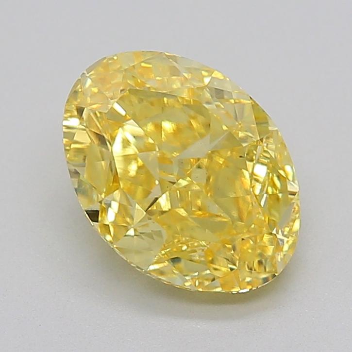 2.00 Ct. Fancy Intense  Yellow Oval Lab Grown Diamond