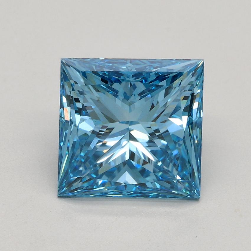 2.64 Ct. Fancy Vivid Blue Princess Lab Grown Diamond