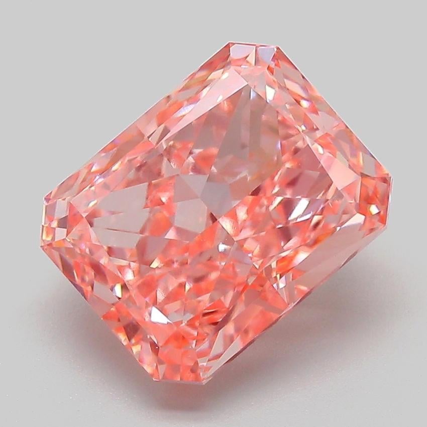 5.15 Ct. Fancy Vivid  Pink Radiant Lab Grown Diamond