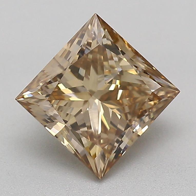 0.99 Ct. Fancy Light Yellow Brown Princess Lab Grown Diamond