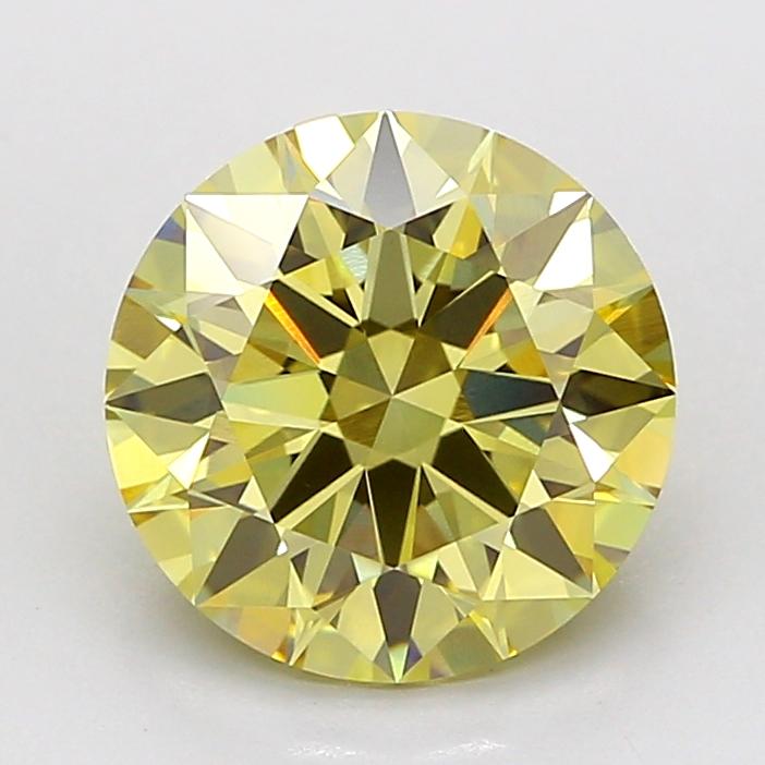 3.06 Ct. Fancy Intense  Yellow Round Lab Grown Diamond