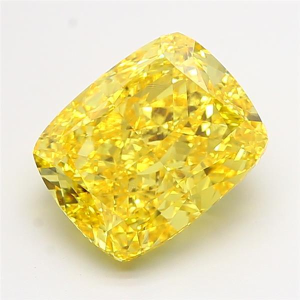 8.00 Ct. Fancy Vivid Yellow Cushion Lab Grown Diamond