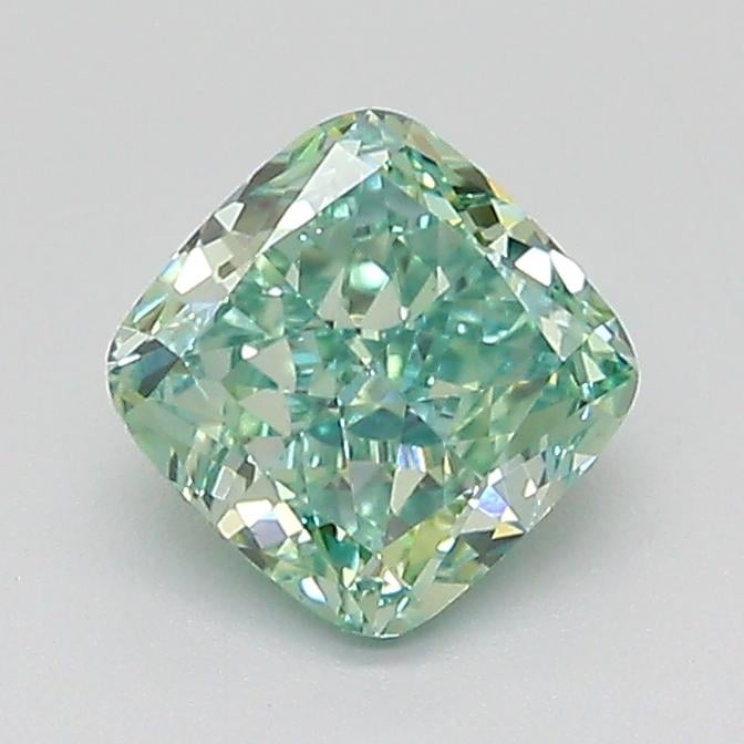 1.01 Ct. Fancy Vivid  Green Cushion Lab Grown Diamond