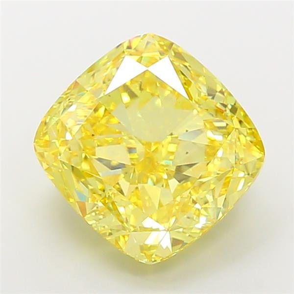 11.54 Ct. Fancy Vivid Yellow Cushion Lab Grown Diamond