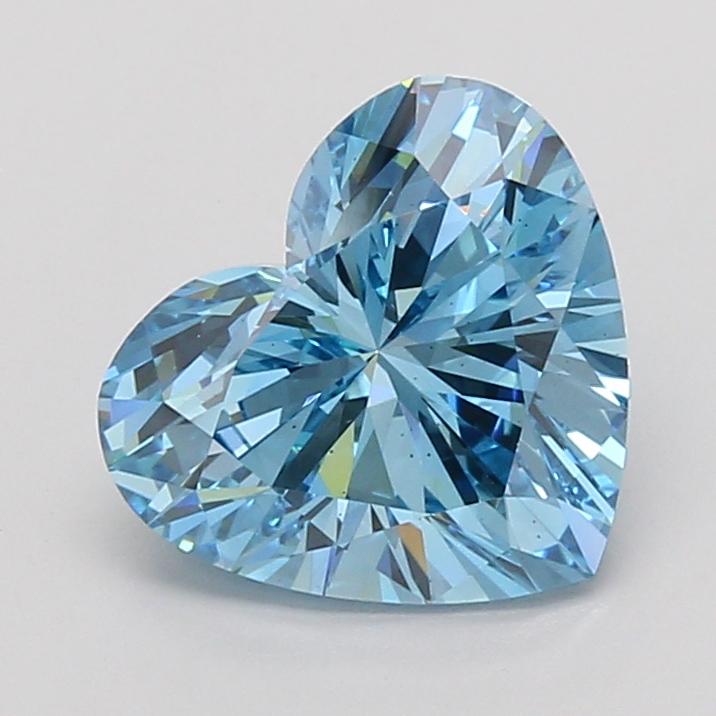 2.60 Ct. Fancy Vivid Blue Heart Lab Grown Diamond