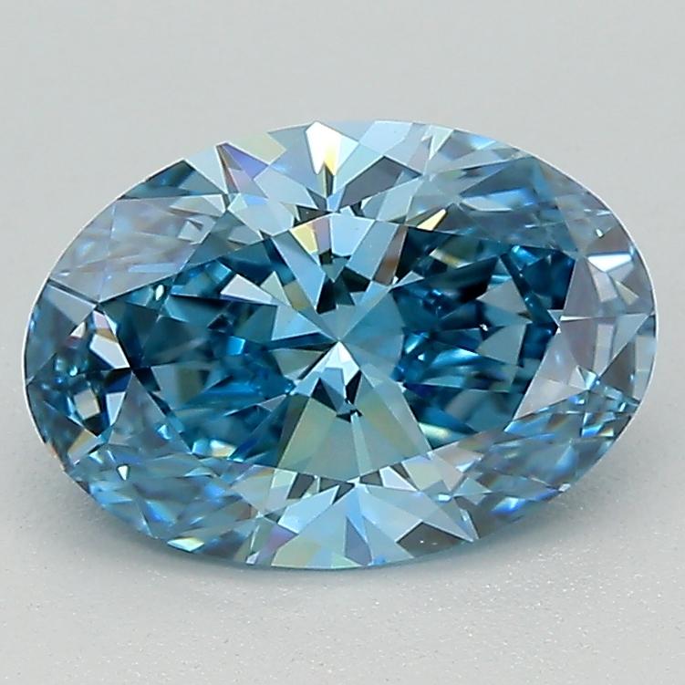 1.62 Ct. Fancy Vivid Blue Oval Lab Grown Diamond