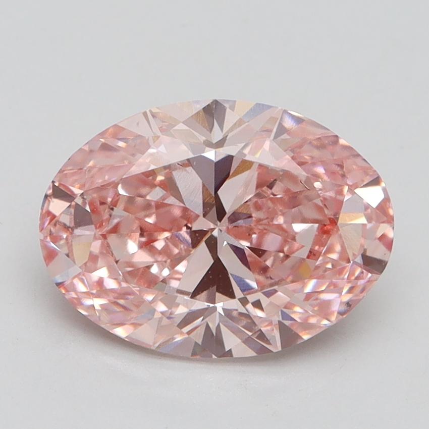 2.49 Ct. Fancy Vivid Pink Oval Lab Grown Diamond