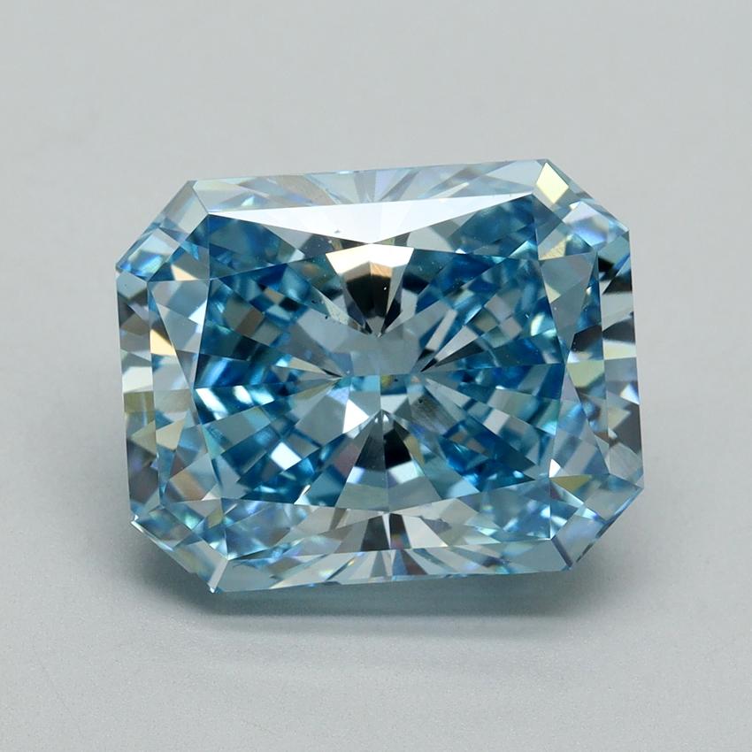 6.26 Ct. Fancy Vivid Blue Radiant Lab Grown Diamond