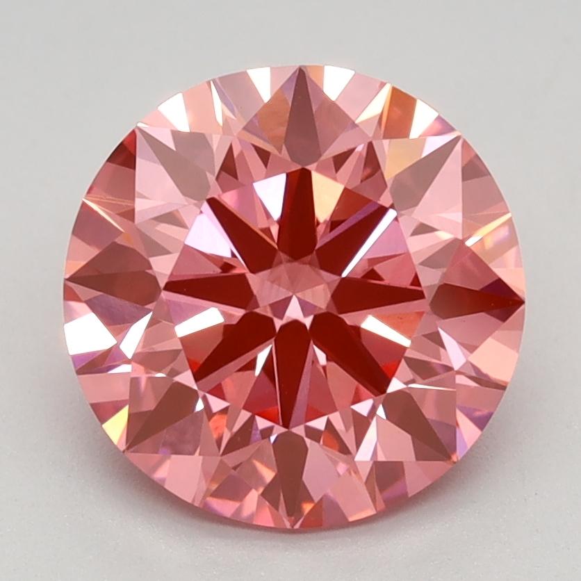 2.24 Ct. Fancy Vivid Pink Round Lab Grown Diamond