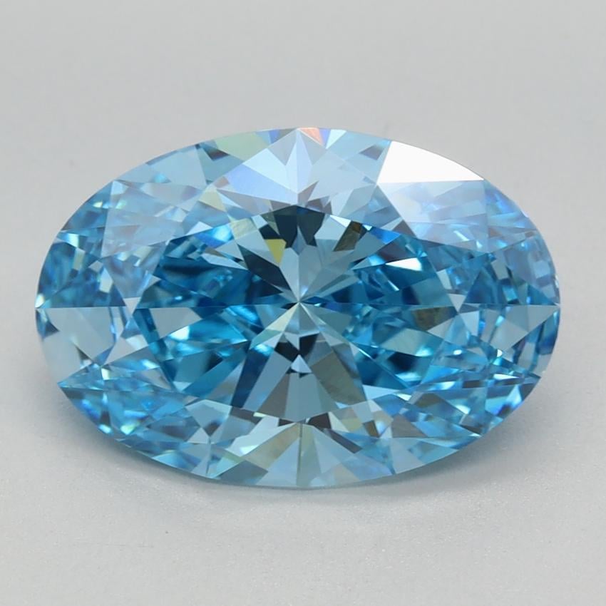 3.10 Ct. Fancy Vivid Blue Oval Lab Grown Diamond