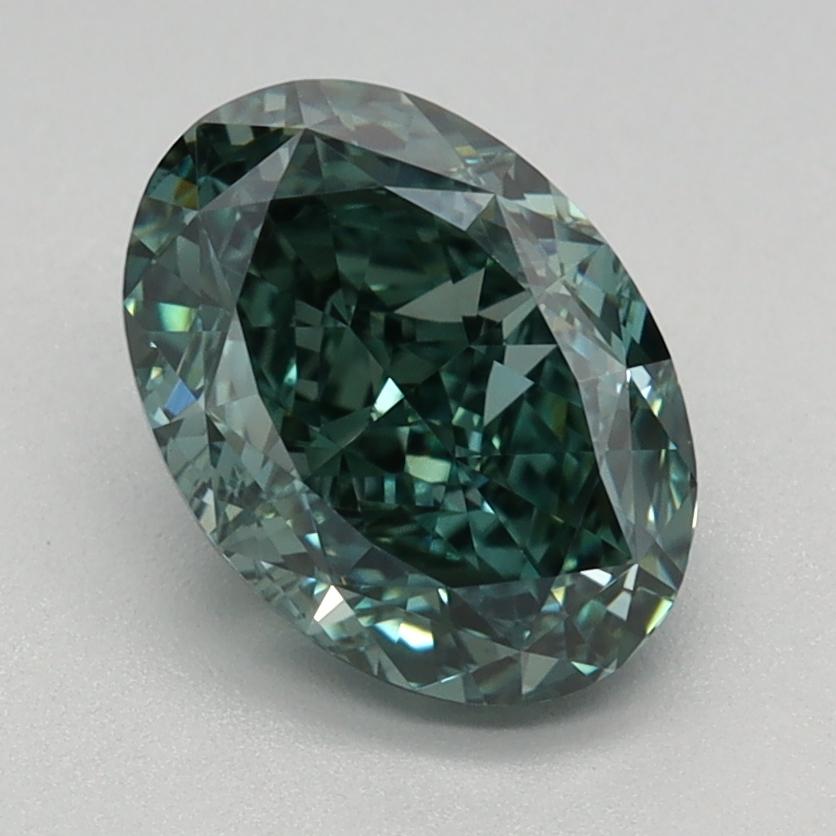 1.52 Ct. Fancy Vivid Green Oval Lab Grown Diamond