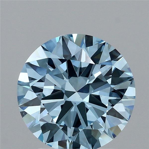 2.50 Ct. Fancy Vivid Blue Round Lab Grown Diamond