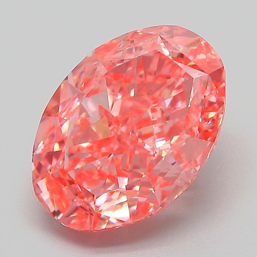 4.61 Ct. Fancy Vivid Pink Oval Lab Grown Diamond