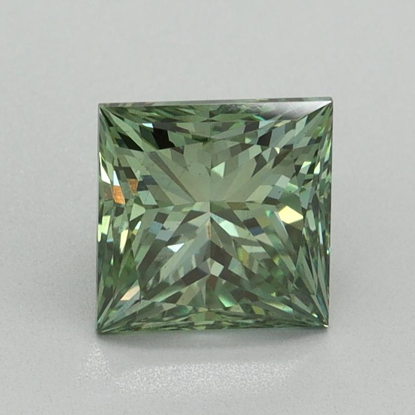 1.54 Ct. Fancy Vivid Green Princess Lab Grown Diamond