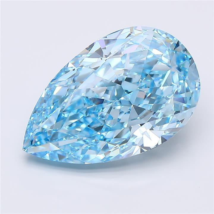 10.08 Ct. Fancy Vivid  Blue Pear Lab Grown Diamond