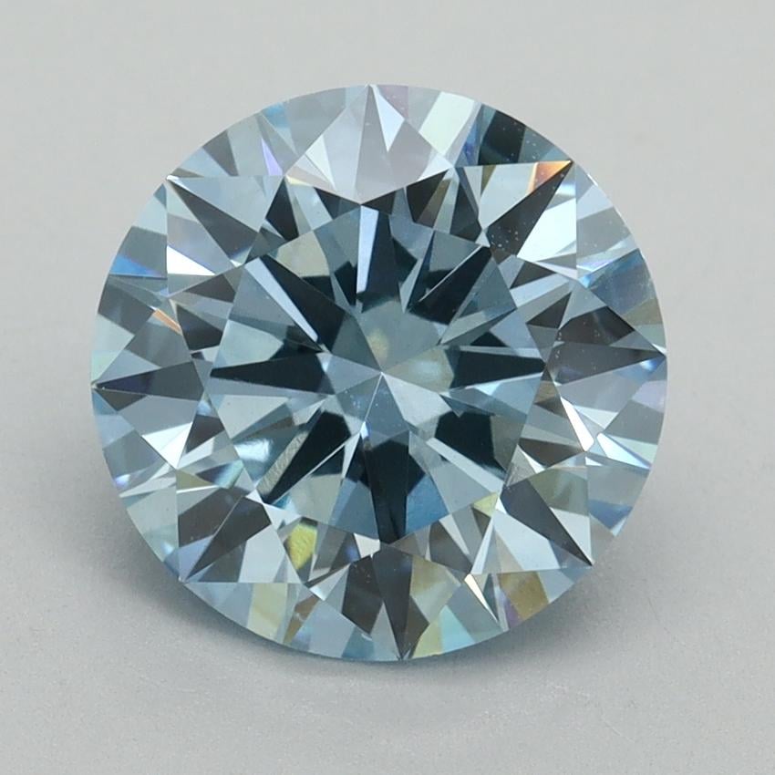 3.18 Ct. Fancy Vivid Blue Round Lab Grown Diamond
