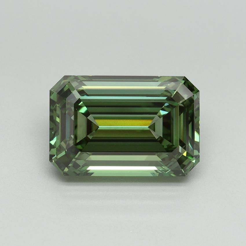 5.01 Ct. Fancy Vivid Pacific Green Emerald Lab Grown Diamond