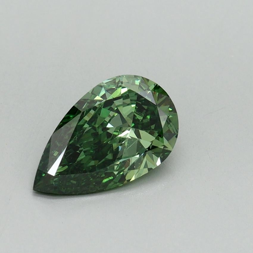 0.97 Ct. Fancy Vivid Green Pear Lab Grown Diamond