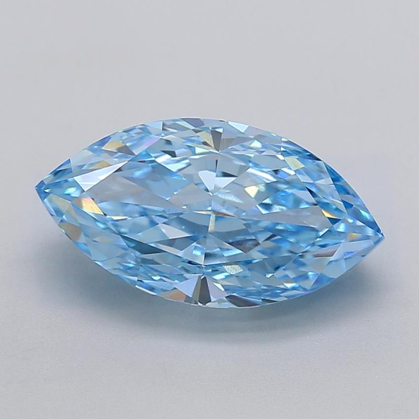 4.97 Ct. Fancy Vivid  Blue Marquise Lab Grown Diamond