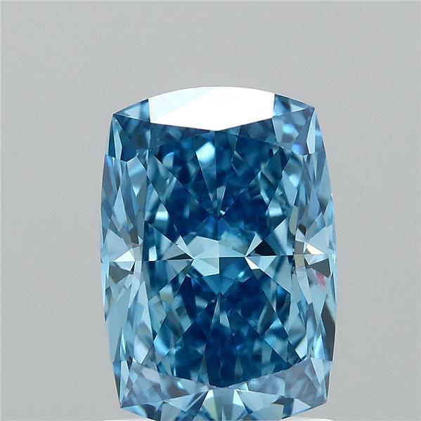 1.52 Ct. Fancy Vivid  Blue Cushion Lab Grown Diamond