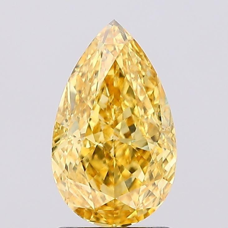 1.67 Ct. Fancy Vivid  Yellow Pear Lab Grown Diamond