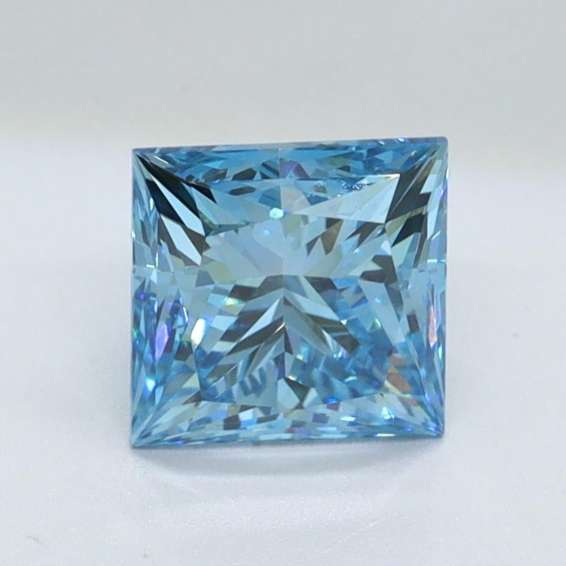 1.44 Ct. Fancy Vivid Blue Princess Lab Grown Diamond