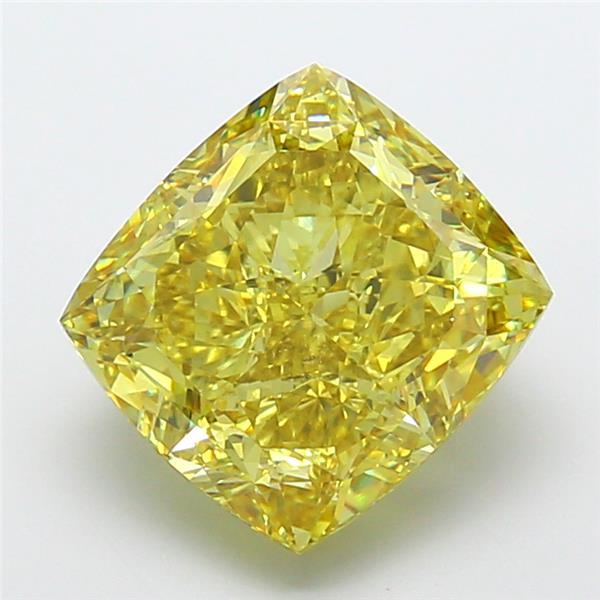 10.12 Ct. Fancy Vivid Yellow Cushion Lab Grown Diamond