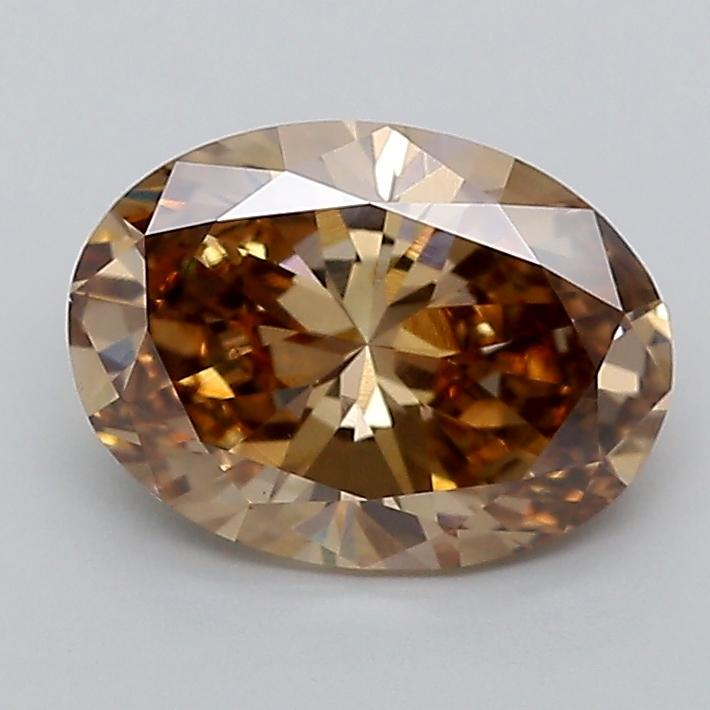 2.14 Ct. Fancy Light  Brown Oval Lab Grown Diamond