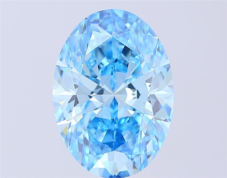 4.05 Ct. Fancy Vivid Blue Oval Lab Grown Diamond