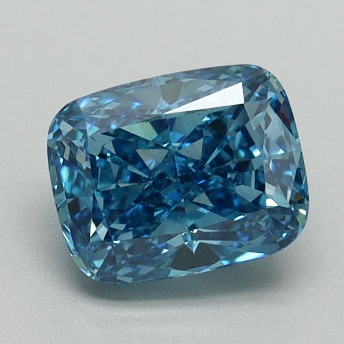 1.19 Ct. Fancy Vivid Malibu Blue Cushion Lab Grown Diamond