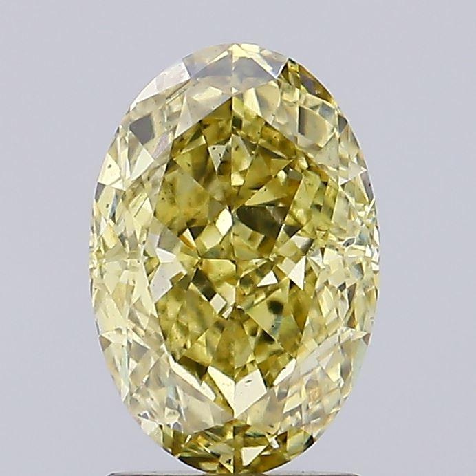 1.93 Ct. Fancy Intense Yellow Oval Lab Grown Diamond