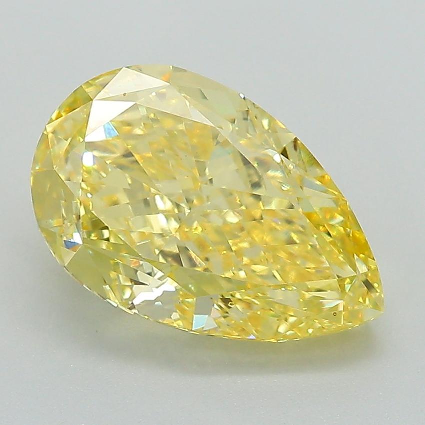 3.59 Ct. Fancy Vivid Yellow Pear Lab Grown Diamond