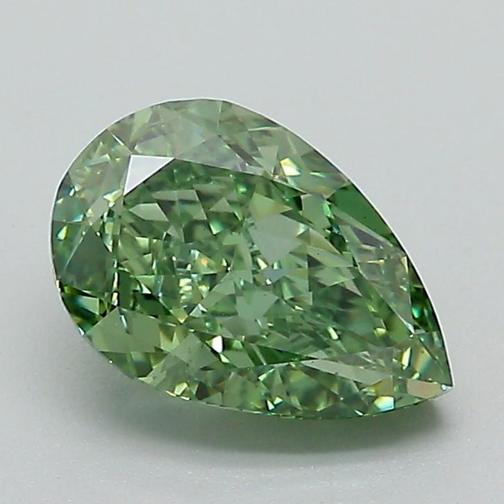 1.59 Ct. Fancy Vivid Green Pear Lab Grown Diamond
