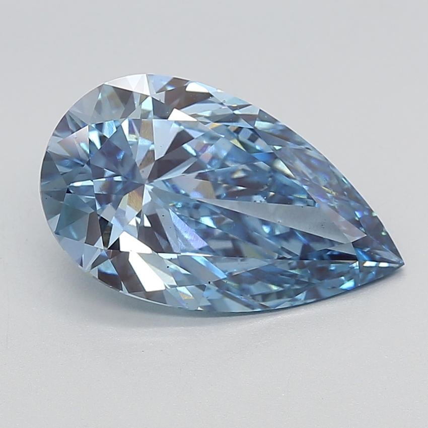 5.02 Ct. Fancy Vivid Blue Pear Lab Grown Diamond