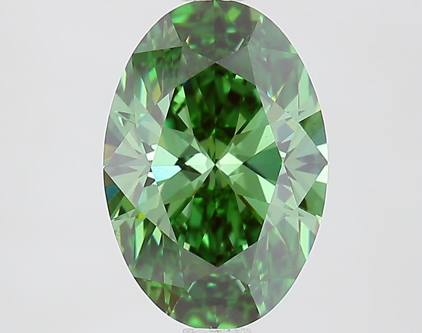 2.03 Ct. Fancy Vivid Green Oval Lab Grown Diamond