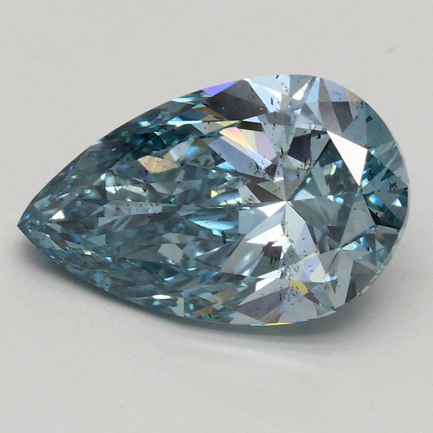 2.51 Ct. Fancy Intense Blue Pear Lab Grown Diamond