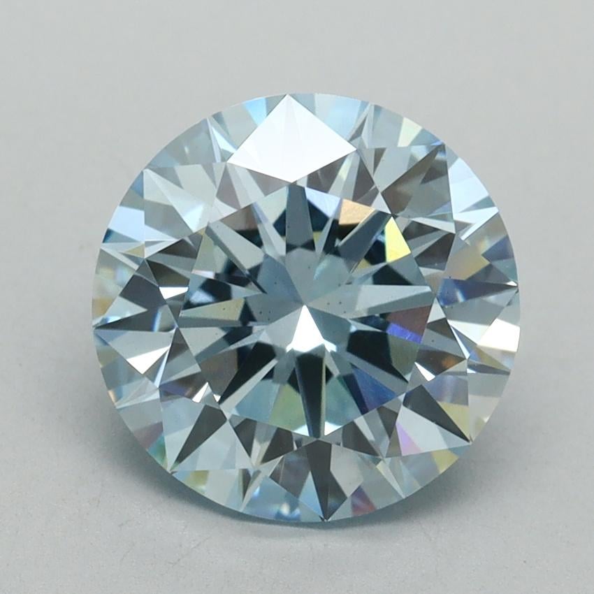 3.07 Ct. Fancy Intense Blue Round Lab Grown Diamond