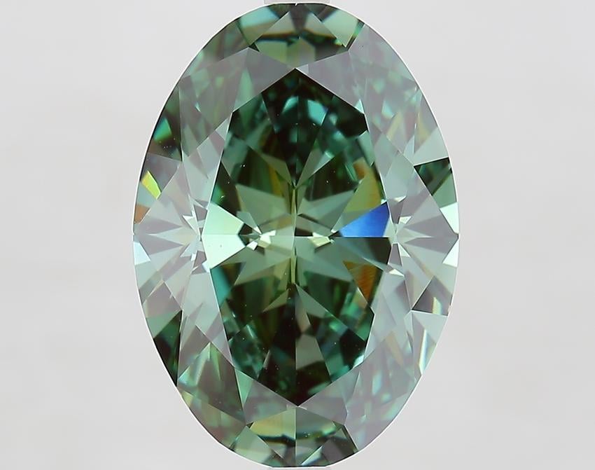6.87 Ct. Fancy Vivid Green Oval Lab Grown Diamond