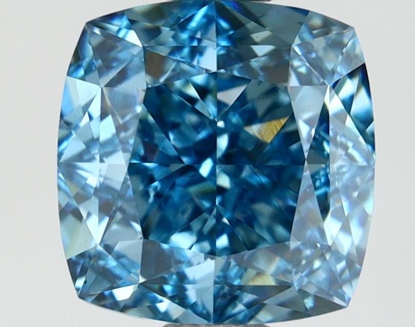 1.38 Ct. Fancy Vivid Blue Cushion Lab Grown Diamond