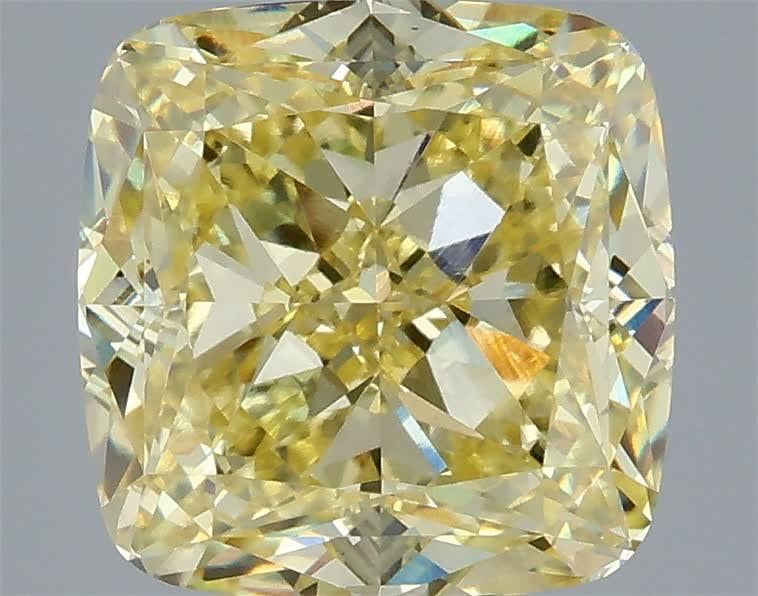 4.09 Ct. Fancy Yellow Cushion Lab Grown Diamond