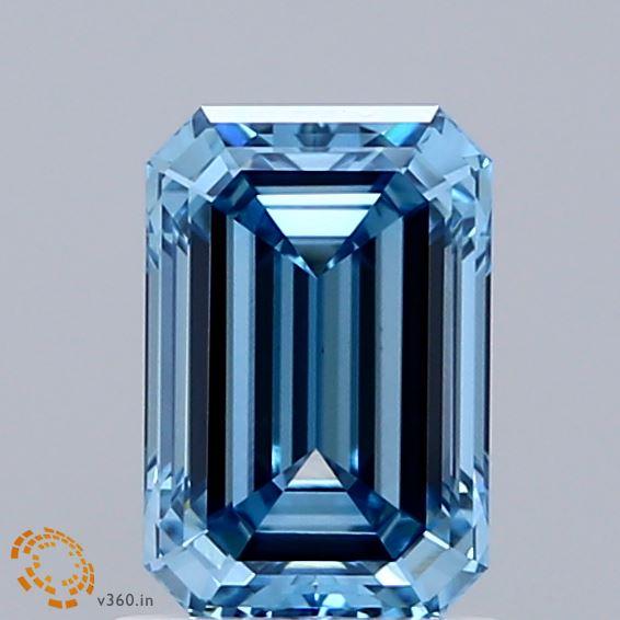 1.38 Ct. Fancy Vivid Blue Emerald Lab Grown Diamond