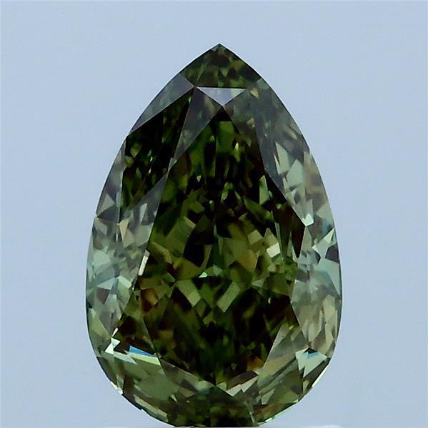 1.65 Ct. Fancy Vivid Green Pear Lab Grown Diamond