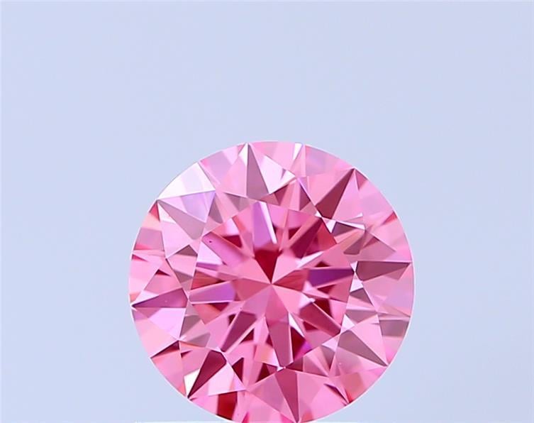 0.91 Ct. Fancy Vivid Pink Round Lab Grown Diamond